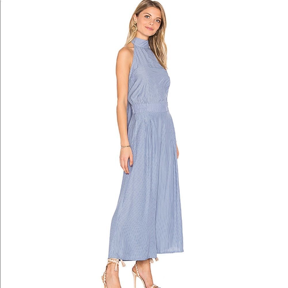 Faithfull Shore Halter Jumpsuit Oxford Blue